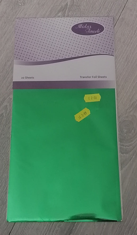 Midas Touch transfer foil sheets pack 20