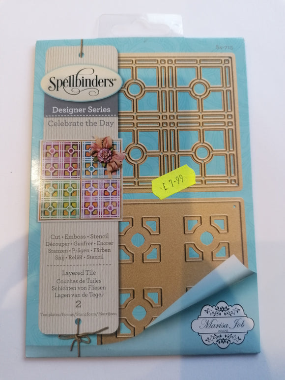 Spellbinders Designer series Die Celebrate the day Layered tile