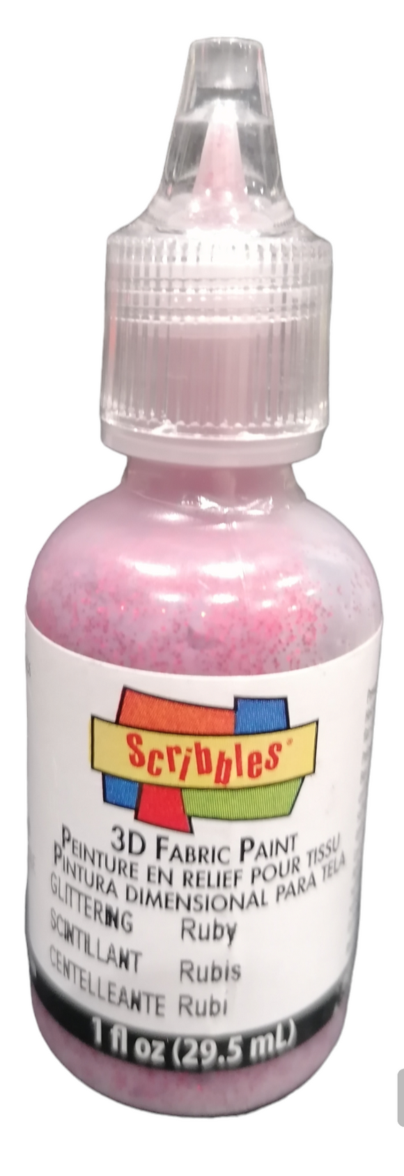 Scribbles 3D fabric paint Glittering Ruby