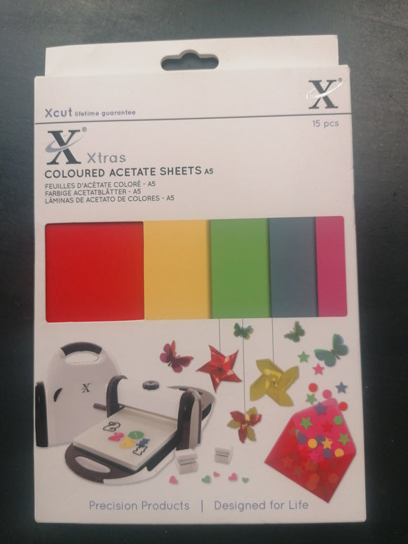 Xcut coloured acetate sheets 15pce