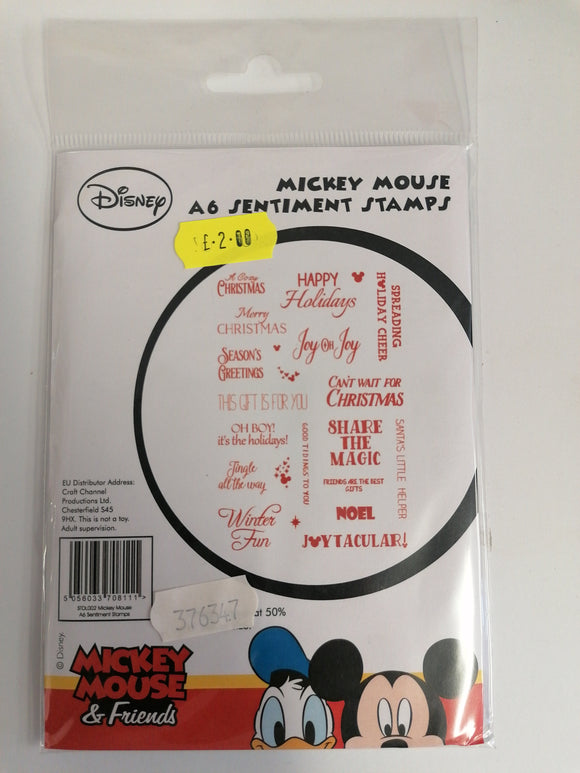 Disney Mickey Mouse A6 Sentiments stamps