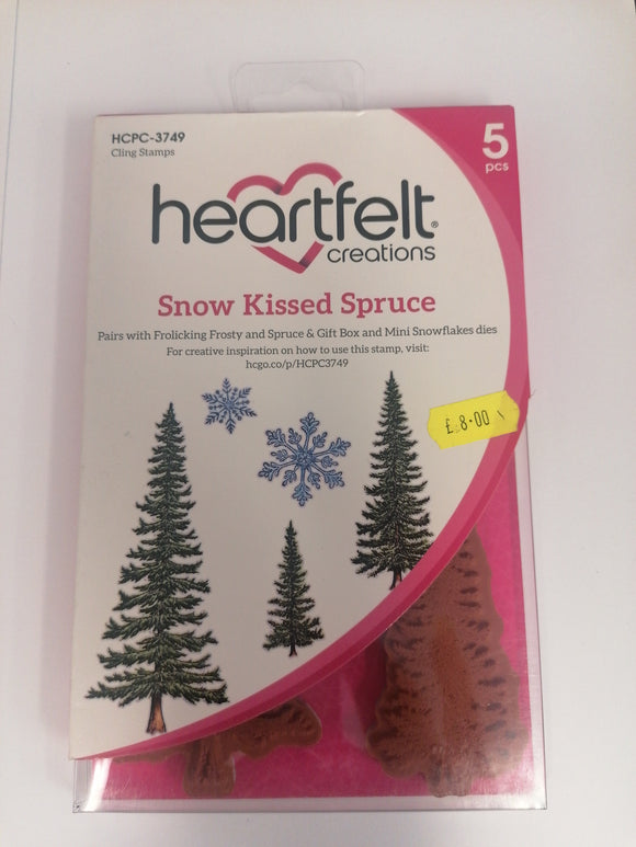 Heartfelt Creations cling stamp Snow kissed spruce