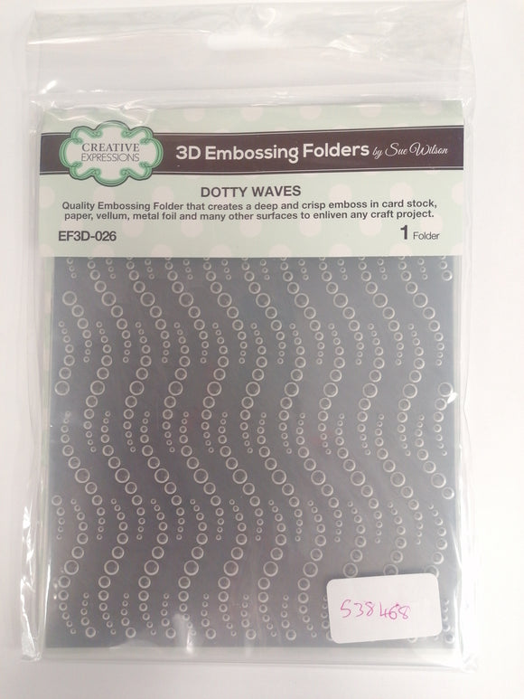 Creative expressions 3d embossing folder dotty waves