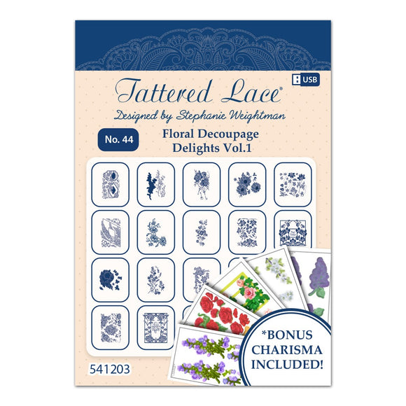 Tattered lace scan n cut USB No 44: floral decoupage delights vol 1