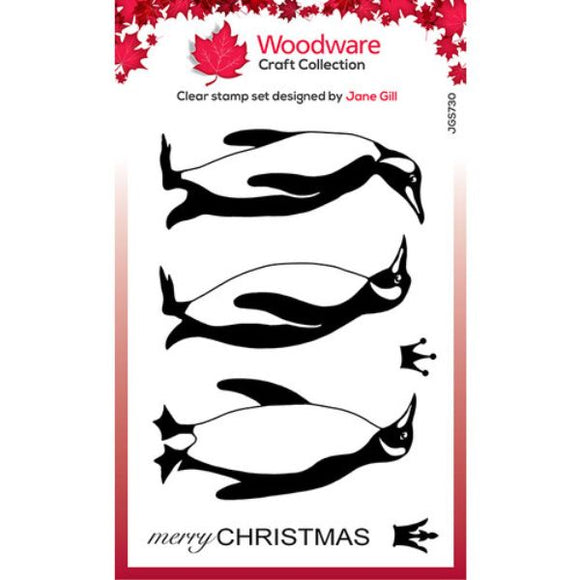 Woodware craft collection clear stamp King penquins