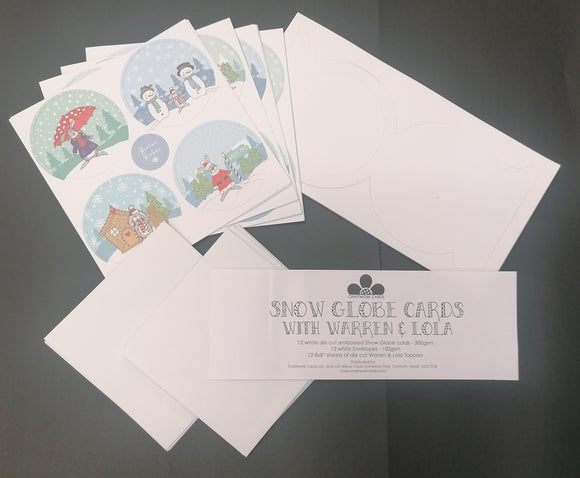 Craft works cards Create and Craft Snowglobe Shaped Cards & Envelopes with toppers Pack