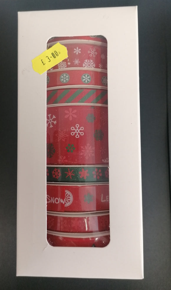 Christmas Ribbons box of 9 x 3m rolls