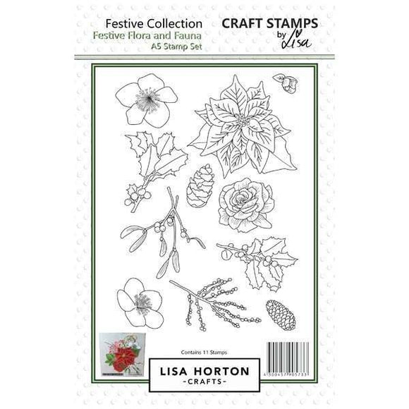 Lisa Horton crafts A5 Stamp FESTIVE FLORA AND FAUNA