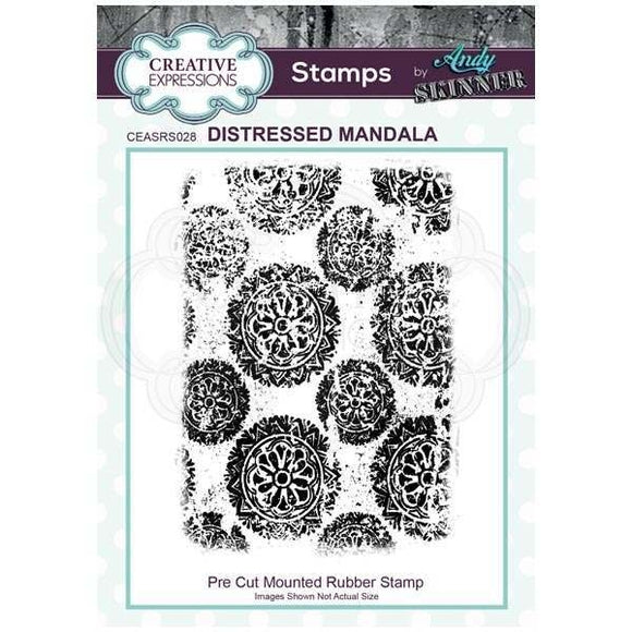 Creative expressions stamp by Andy Skinner Distressed mandala