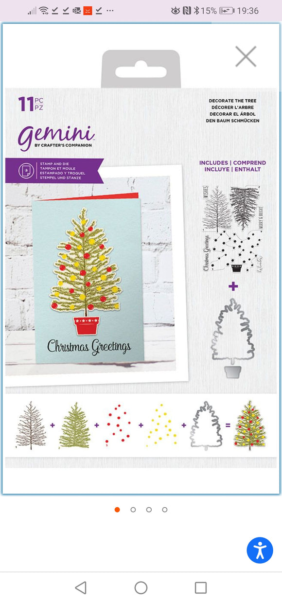 Gemini Christmas Layering Stamp & Die - Decorate The Tree
