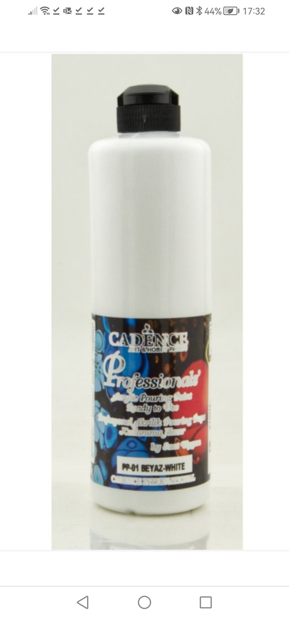 Cadence professional acrylic pouring paint 250ml White