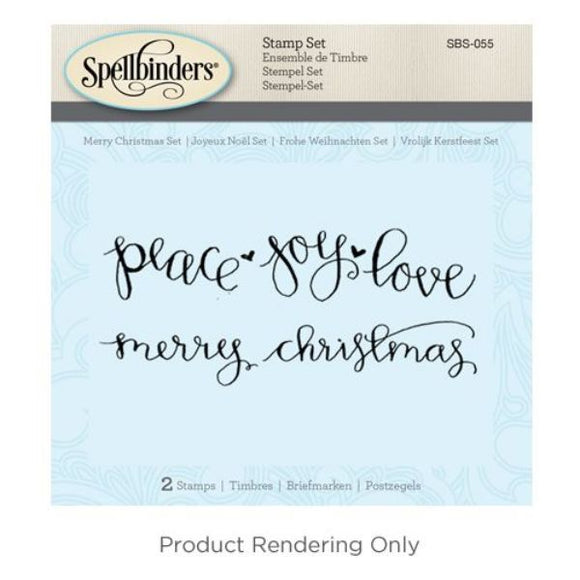 Spellbinders 3D Merry Christmas Cling Stamp Set