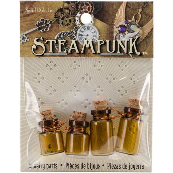 Steampunk Glass Accents 4/Pkg-Poison Bottles