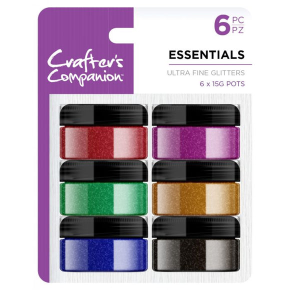 Crafters companion essentials ultra fine glitter 6pce