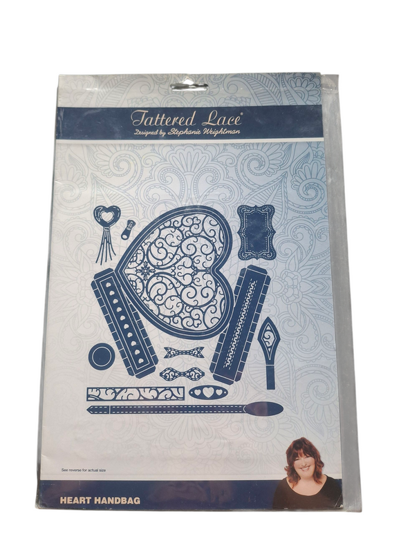 Tattered Lace heart handbag die set