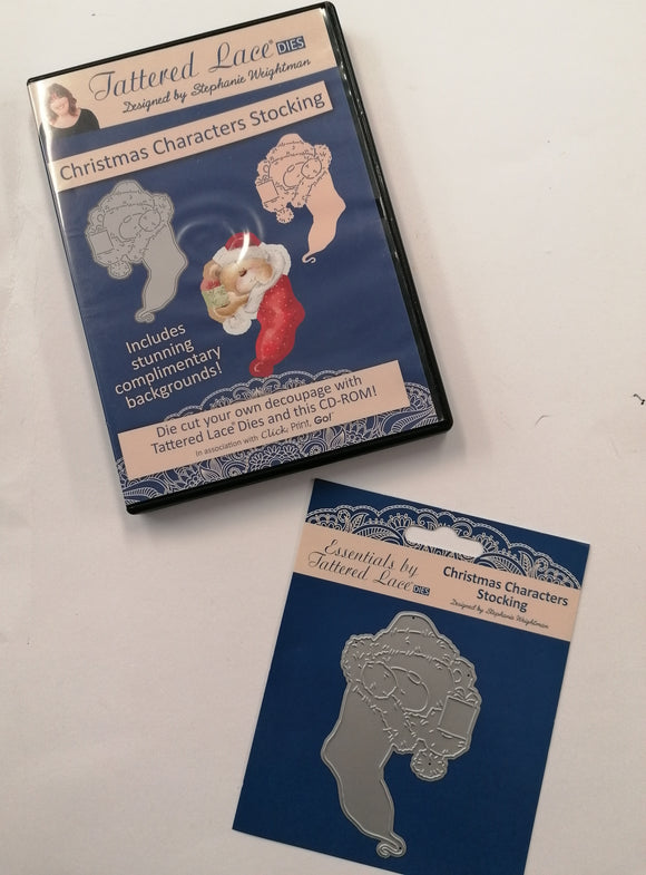 Tattered Lace die & cd-rom Christmas character stocking