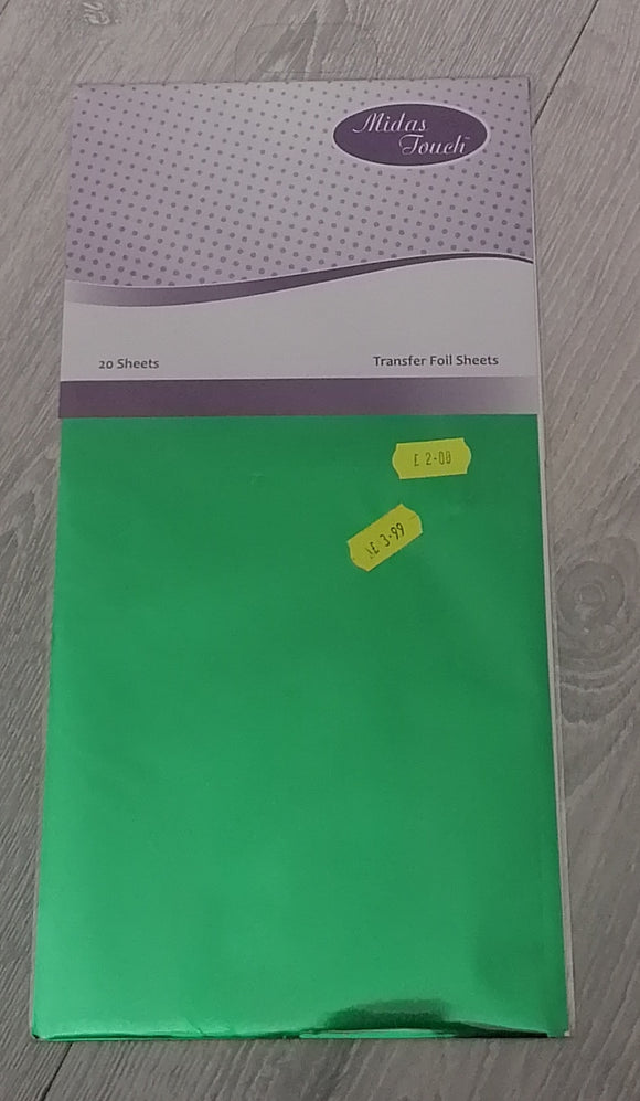 Midas Touch transfer foil sheets pack 20