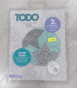 Todo Super Stars 2 x letterpress /hotfoil plates