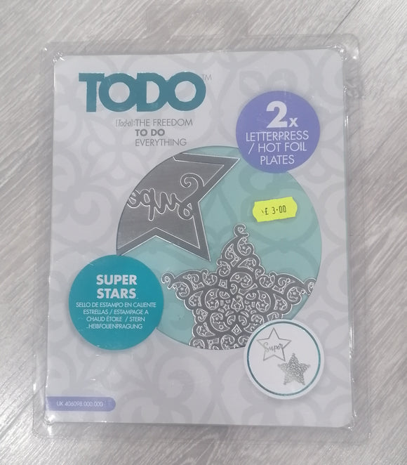 Todo Super Stars 2 x letterpress /hotfoil plates