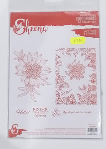 Sheena A5 stamp set Midas touch Colourburst