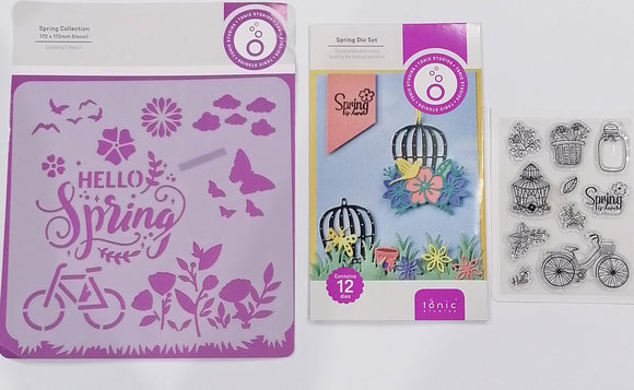 Tonic studios Spring collection Stencil Die & Stamp
