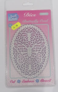 Sweet Dixie Dies Butterfly oval