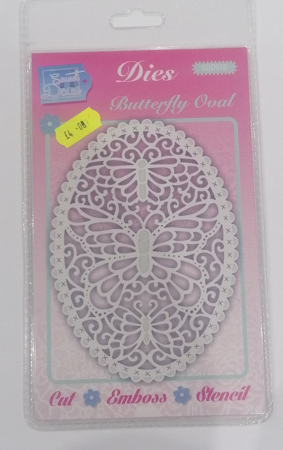 Sweet Dixie Dies Butterfly oval