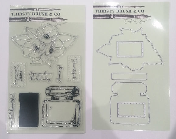Thirsty brush & Co stamp and die set