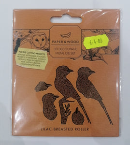 Paper & wood 3D decoupage die Lilac breasted roller