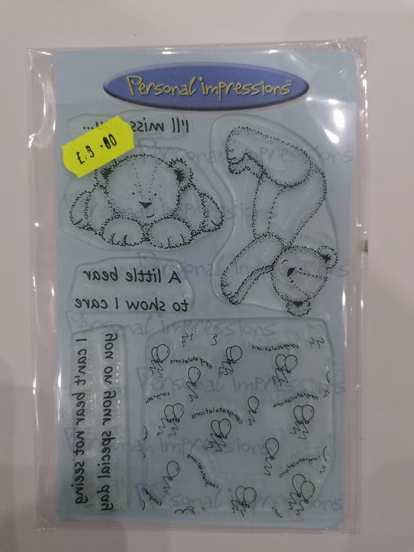 Personal impressions stamp set Vanilla a little bear