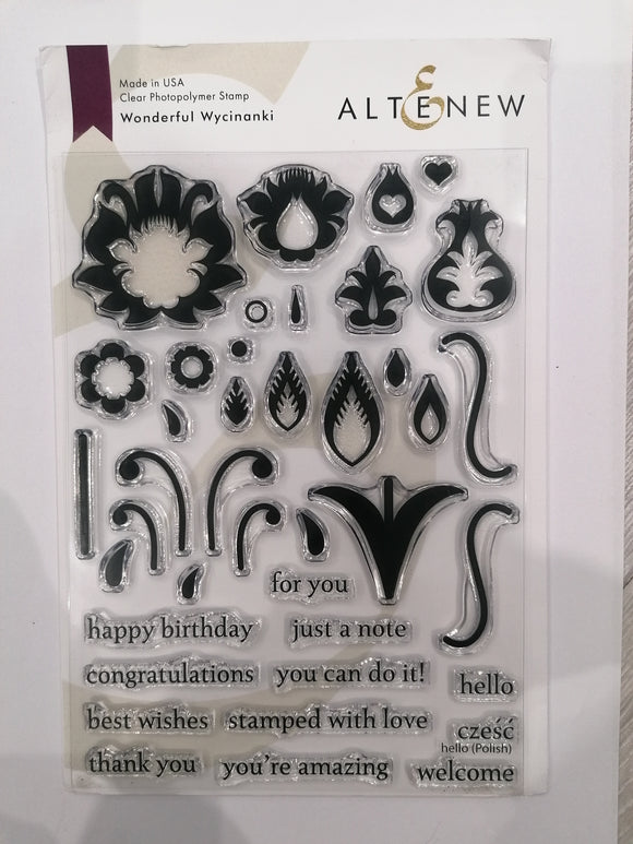 Altenew A5 stamp set Wonderful Wycinanki