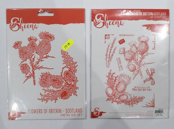 Sheena Stamp & Die set Flowers of Britain SCOTLAND