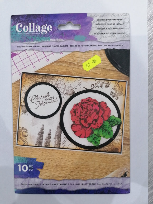 Collage by Crafters companion A5 stamp set Cherish every moment