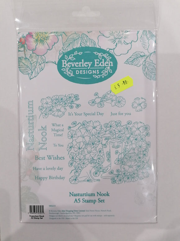 Beverley Eden Designs A5 stamp set Nasturtium Nook