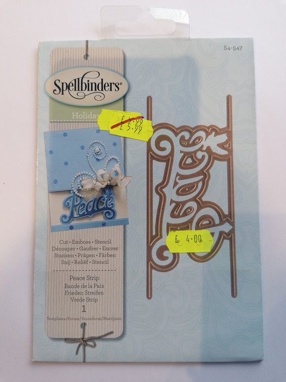 Spellbinders die Holiday Peace strip