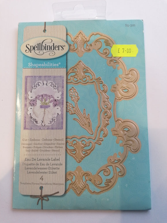 Spellbinders die Shapeabilities Eau de lavande label