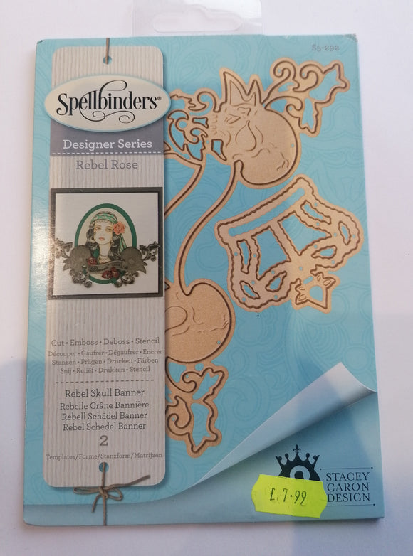 Spellbinders die Rebel skull banner