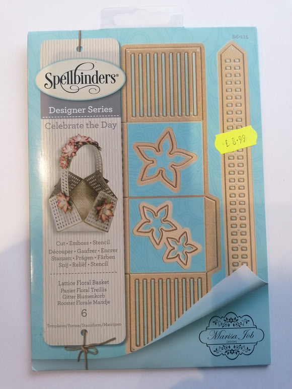 Spellbinders Designer series die Celebrate the day Lattice floral basket