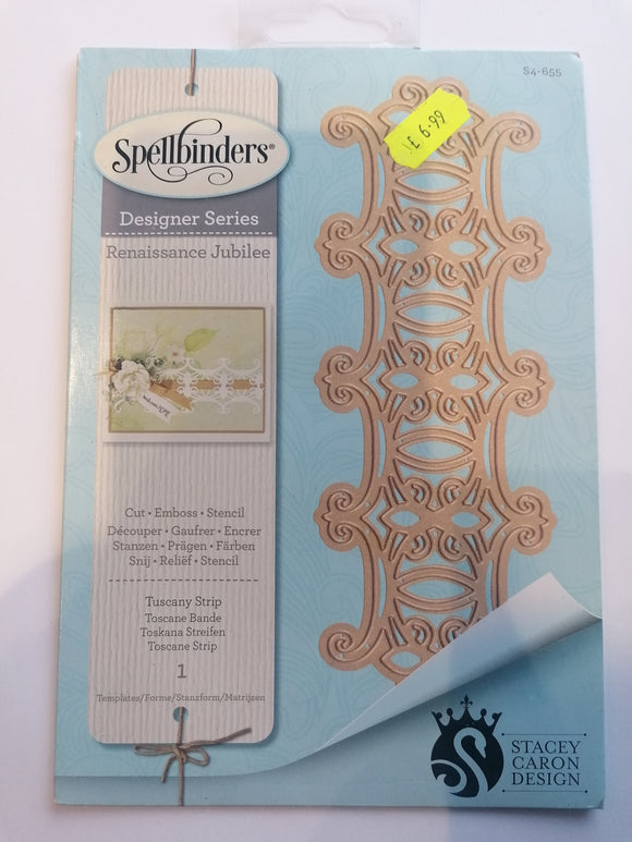 Spellbinders Designer series die Renaissance jubilee Tuscany strip
