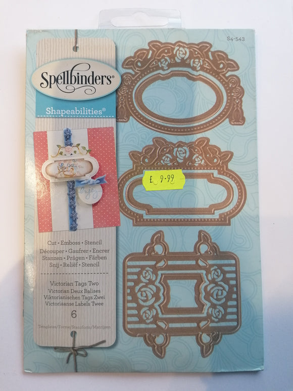 Spellbinders Shapeabilities die Victorian tags two