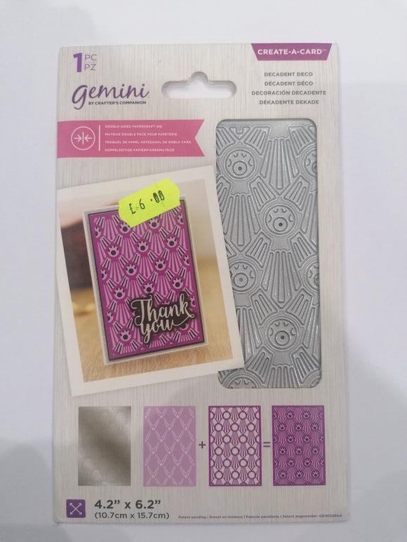 Gemini create a card die Decadent deco