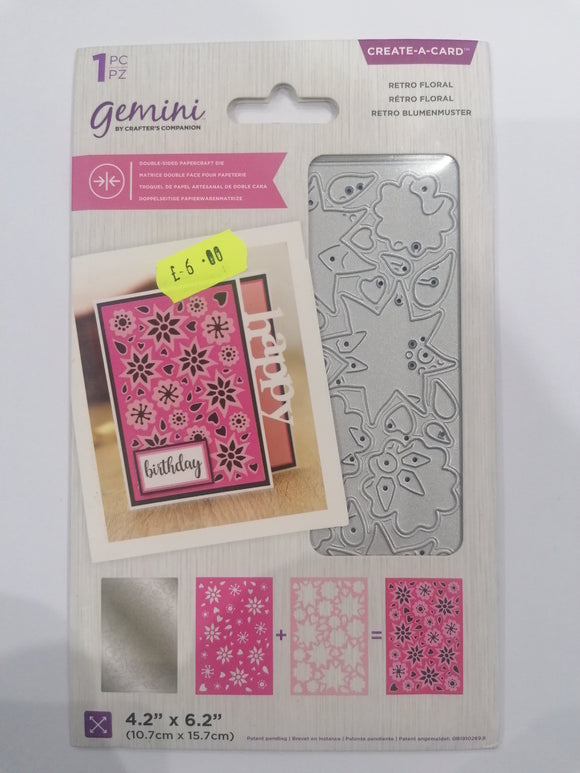 Gemini create a card die Retro floral