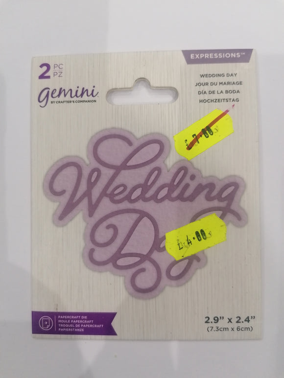 Gemini expressions die Wedding day