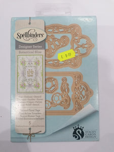 Spellbinders designer series die botanical bliss twisted floral tags
