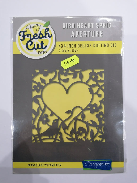 Clarity fresh cut die Bird heart sprig aperture