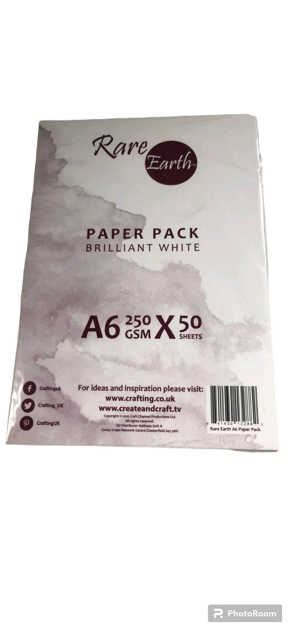Rare Earth A6 paper pack brilliant white x 50 sheets