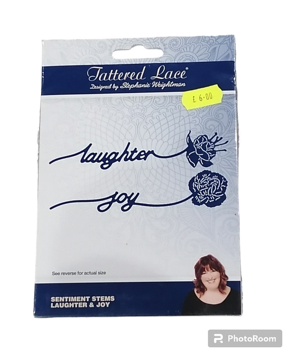 Tattered Lace die sentiment stems Laughter & Joy