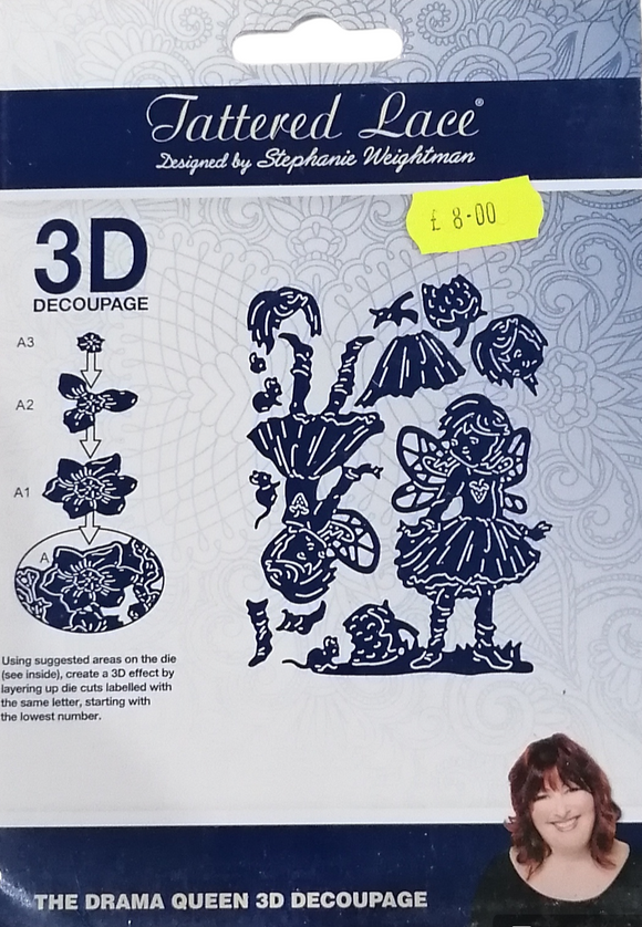 Tattered Lace die The drama queen 3d decoupage