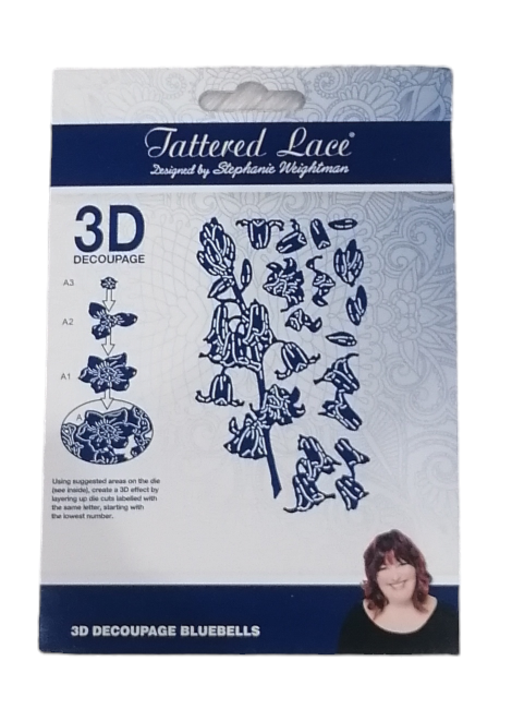 Tattered Lace die 3D decoupage bluebells