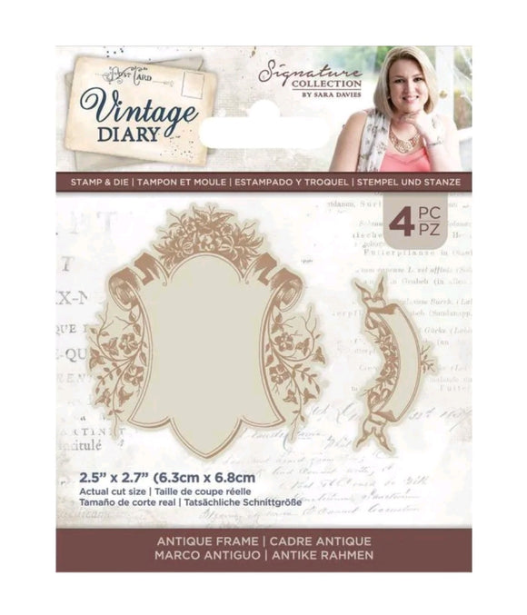 Signature collection Vintage diary antique frame die